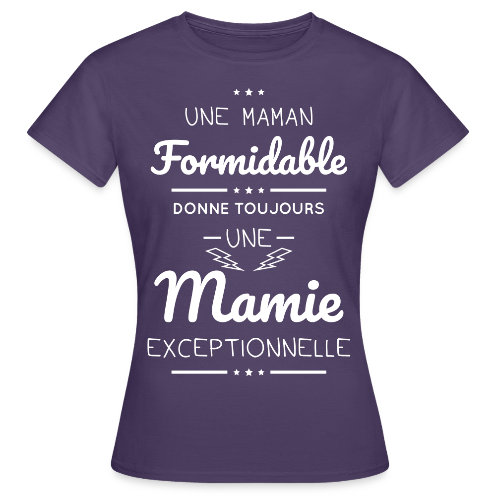 T-shirt Femme - Une Maman formidable donne une Mamie exceptionnelle - violet foncé
