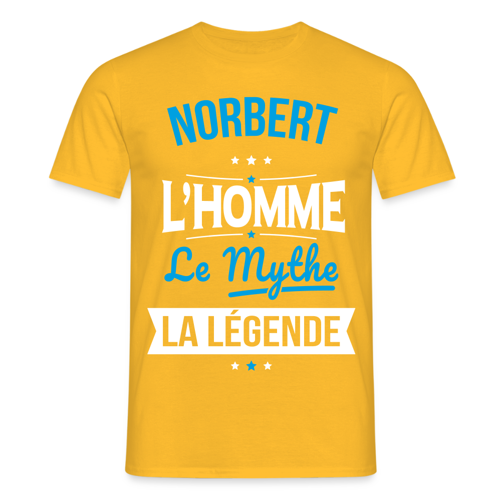 T-shirt Homme - Norbert - l'Homme - le Mythe - la Légende - jaune