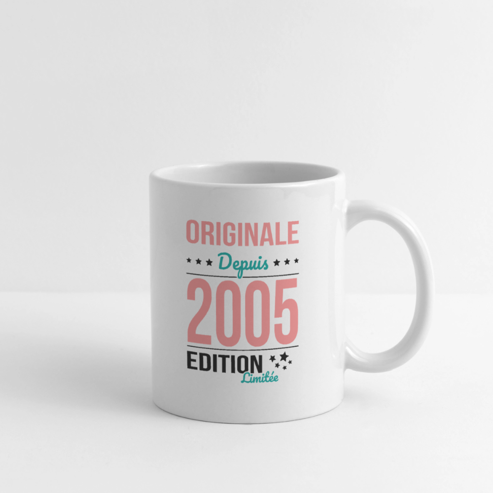Mug blanc - Anniversaire 20 Ans - Originale depuis 2005 - blanc