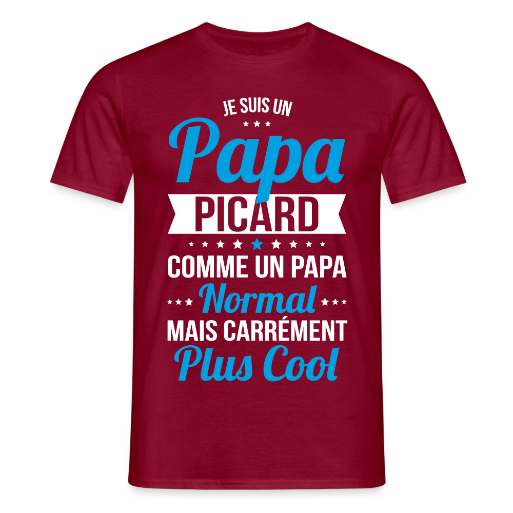 T-shirt Homme - Papa Picard Plus Cool - rouge brique