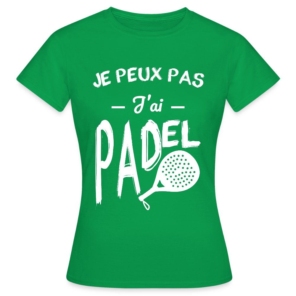 T-shirt padel Femme - Je peux pas j'ai padel - vert