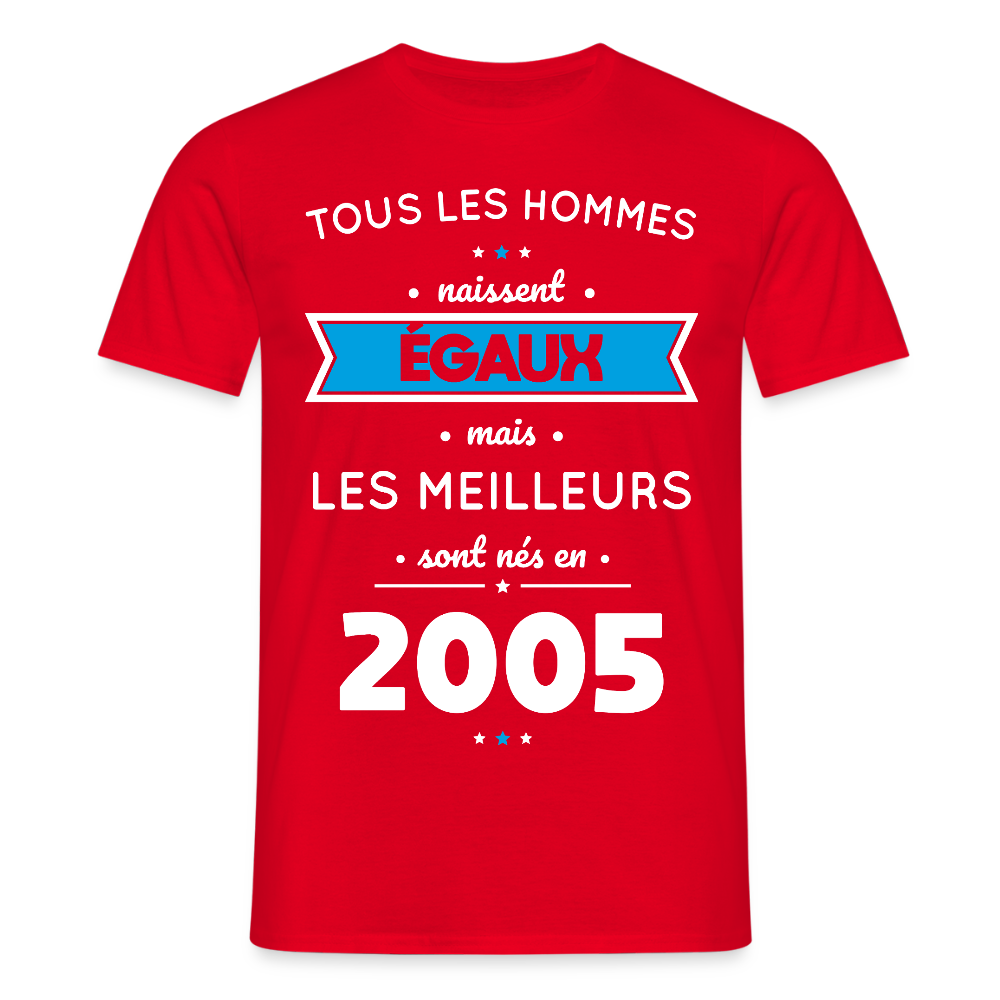 T-shirt Homme - Anniversaire 20 Ans - Les meilleurs sont nés en 2005 - rouge