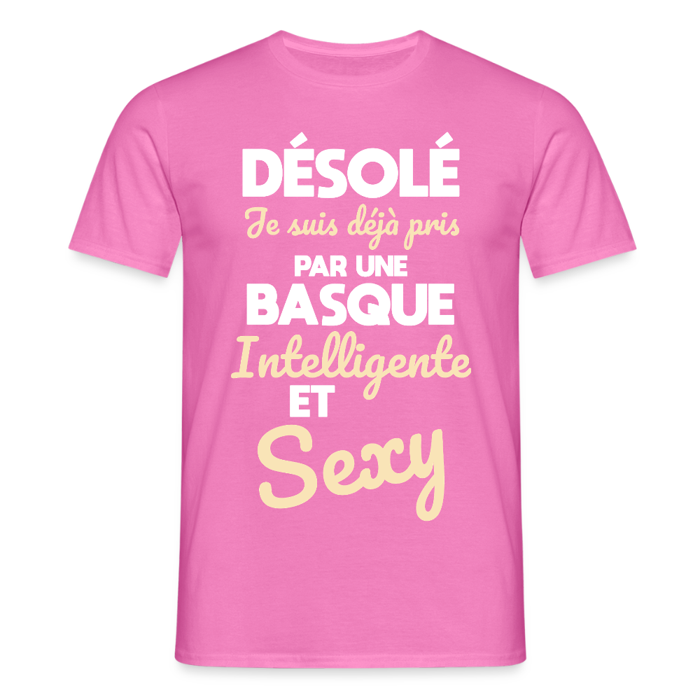 T-shirt Homme - Je suis déjà pris par une Basque intelligente et sexy - rose