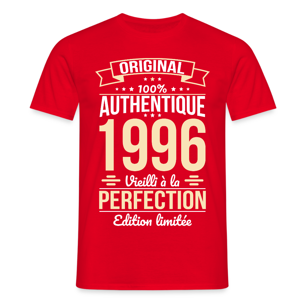 T-shirt anniversaire homme 30 ans – Original 1996 - rouge