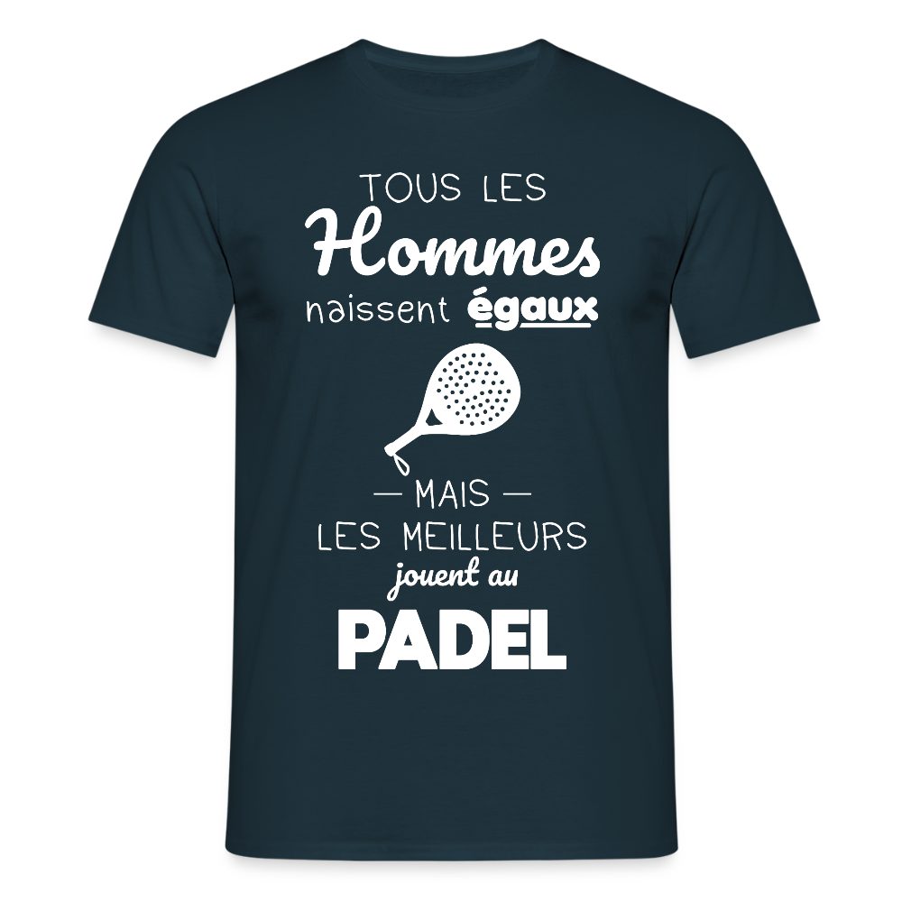 T-shirt Homme - Les Meilleurs Jouent Au Padel - marine