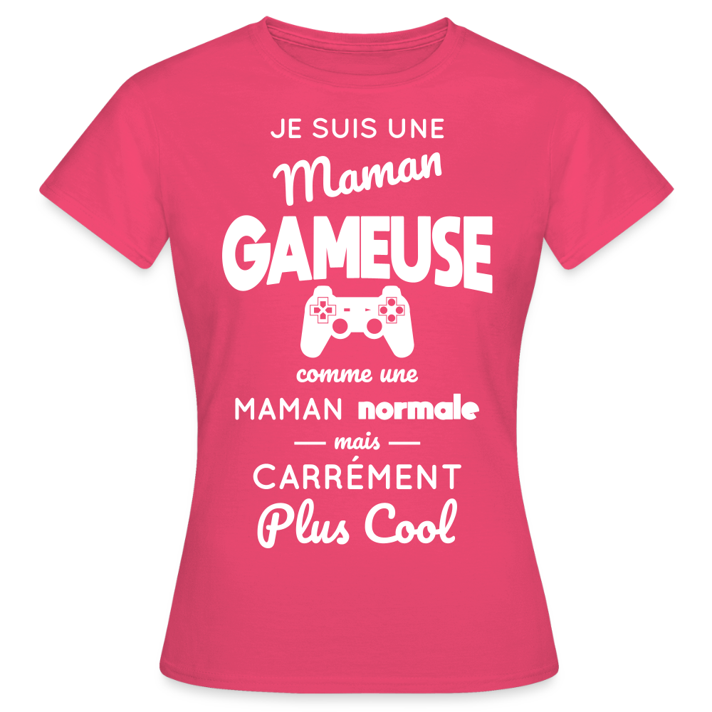 T-shirt Femme - Maman gameuse plus cool - rose azalée