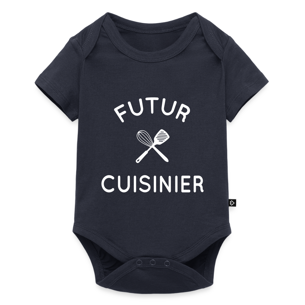 Body Bébé bio manches courtes - Futur cuisinier - bleu marine