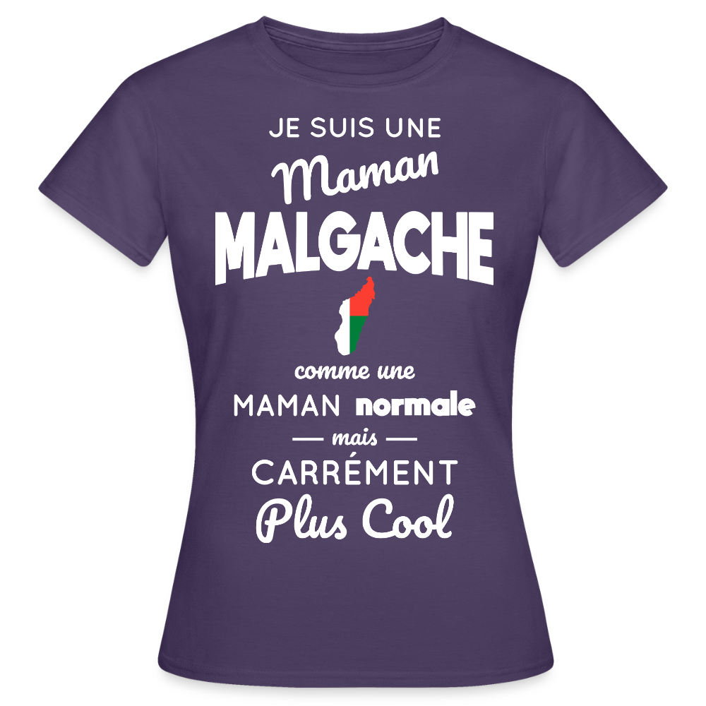 T-shirt Femme - Maman Malgache plus cool - violet foncé