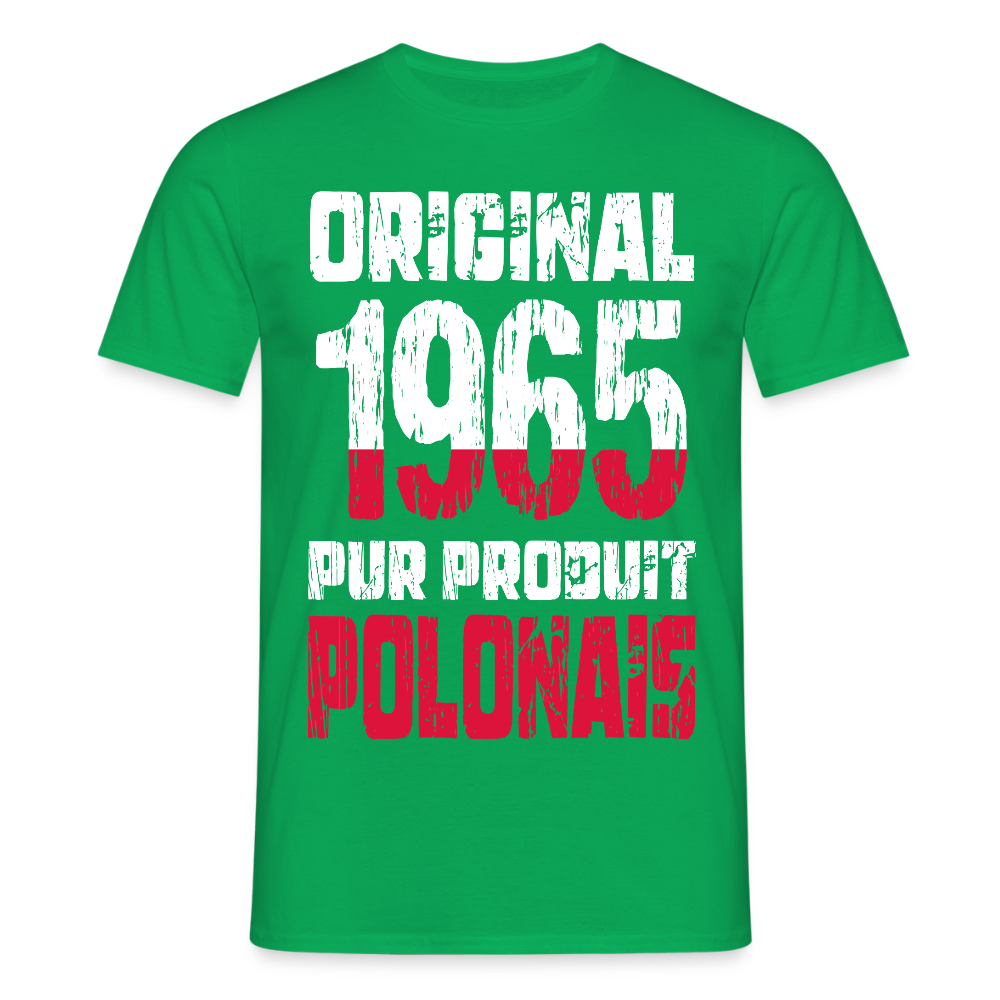 T-shirt Homme - Anniversaire 60 Ans - Original 1965 - Pur produit Polonais - vert