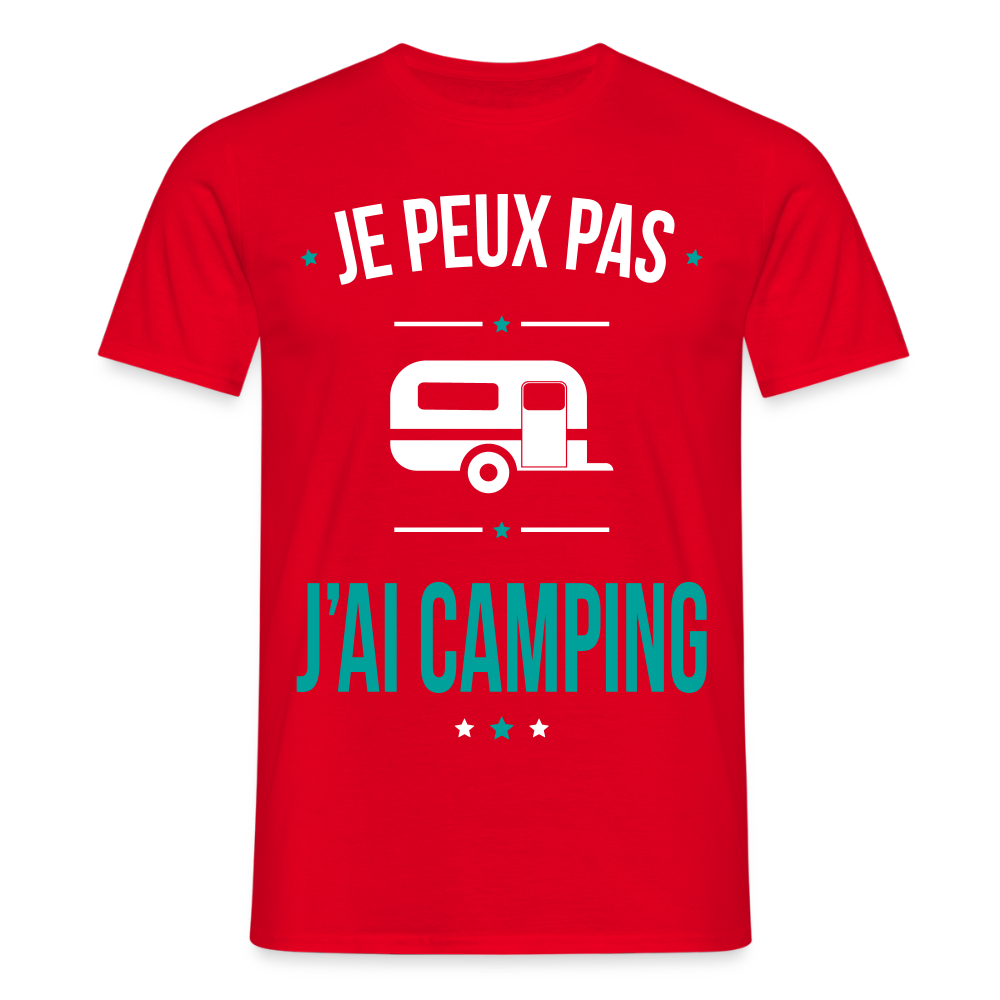 T-shirt Homme - Je peux pas j'ai Camping - rouge