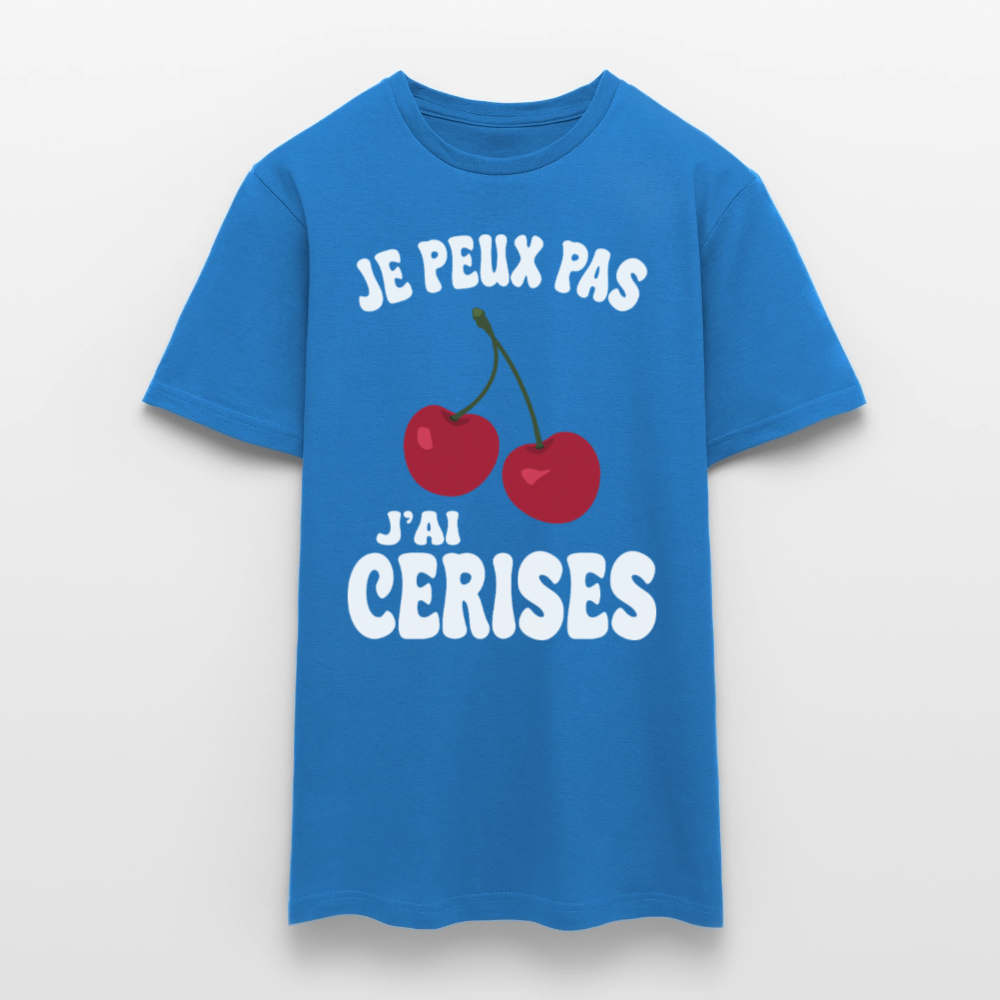 T-shirt Homme - Je peux pas j'ai cerises - bleu royal