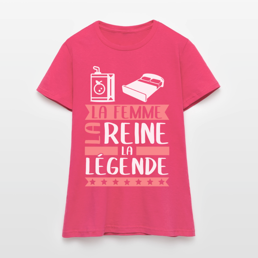 T-shirt femme Julie rébus – La femme, la reine, la légende - rose azalée