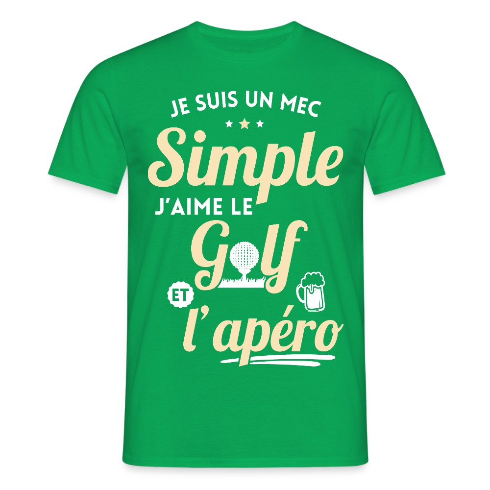 T-shirt Homme - J'aime le golf et l'apéro - vert