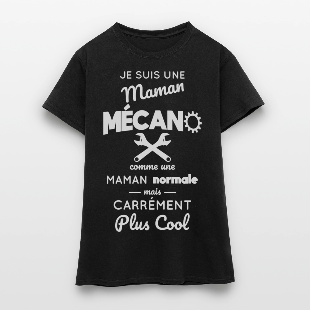 T-shirt Femme - Maman mécano plus cool - noir