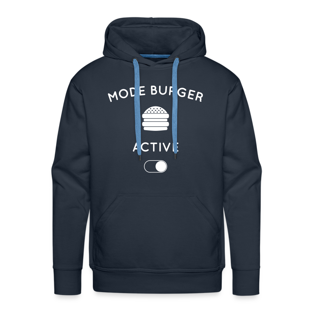 Sweat à capuche Premium Homme - Mode burger activé - marine