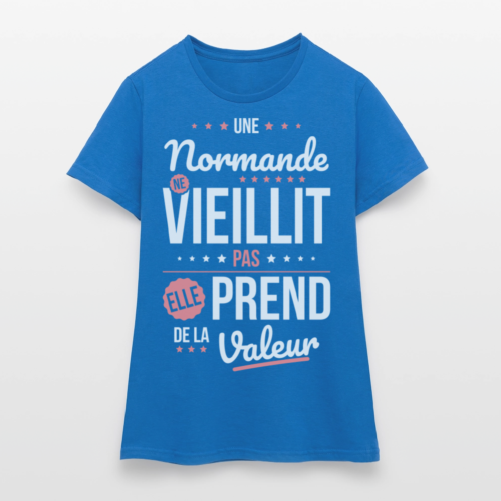T-shirt Femme - Une Normande ne vieillit pas - bleu royal
