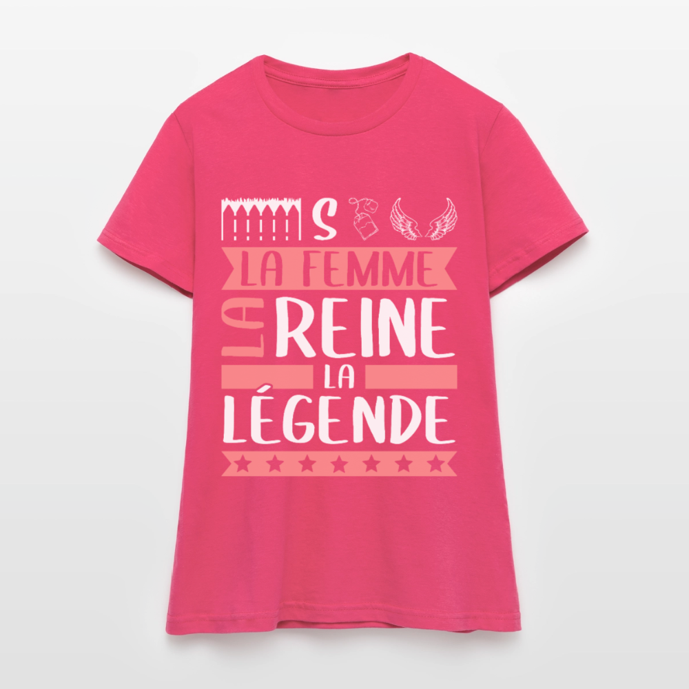 T-shirt femme Estelle rébus – La femme, la reine, la légende - rose azalée