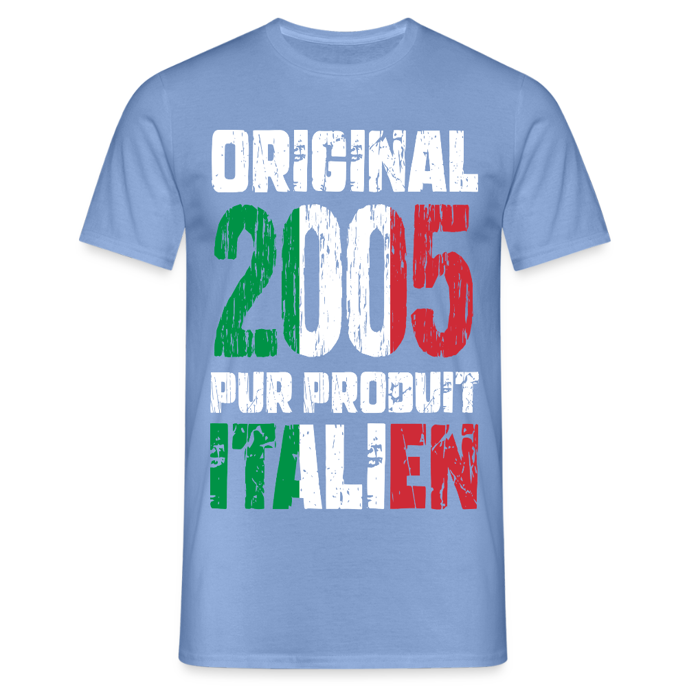 T-shirt Homme - Anniversaire 20 Ans - Original 2005 - Pur produit Italien - carolina blue