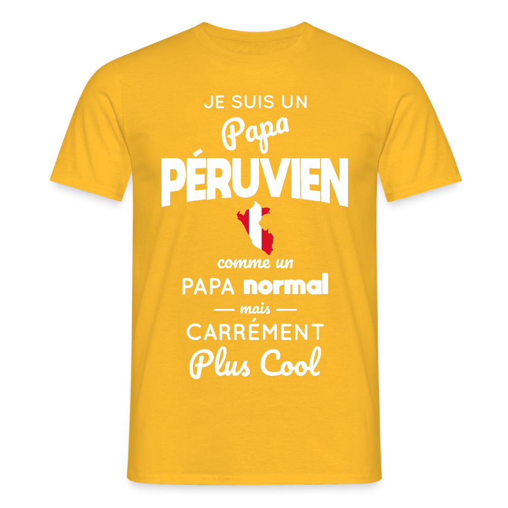 T-shirt Homme - Papa Péruvien Plus Cool - jaune