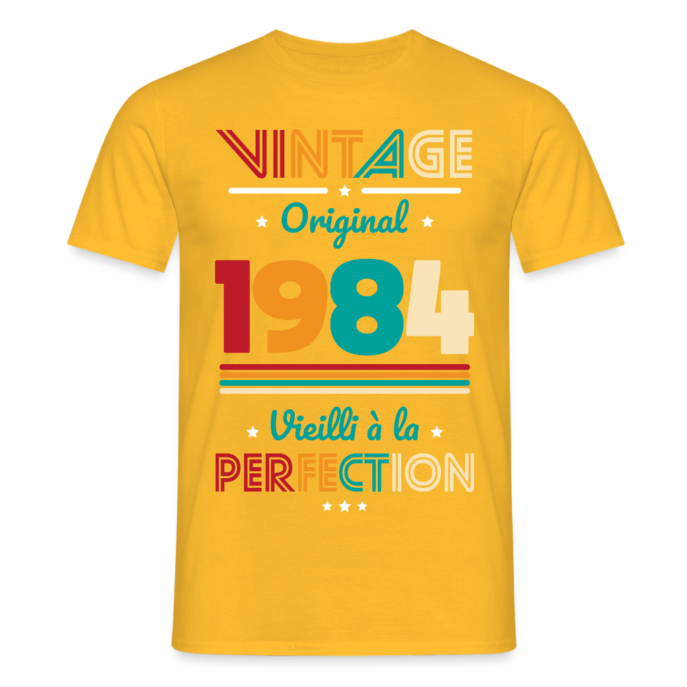 T-shirt Homme - Anniversaire 41 Ans - Vintage Original 1984 - jaune