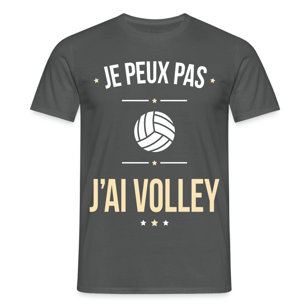 T-shirt Homme - Je peux pas j'ai Volley - charbon