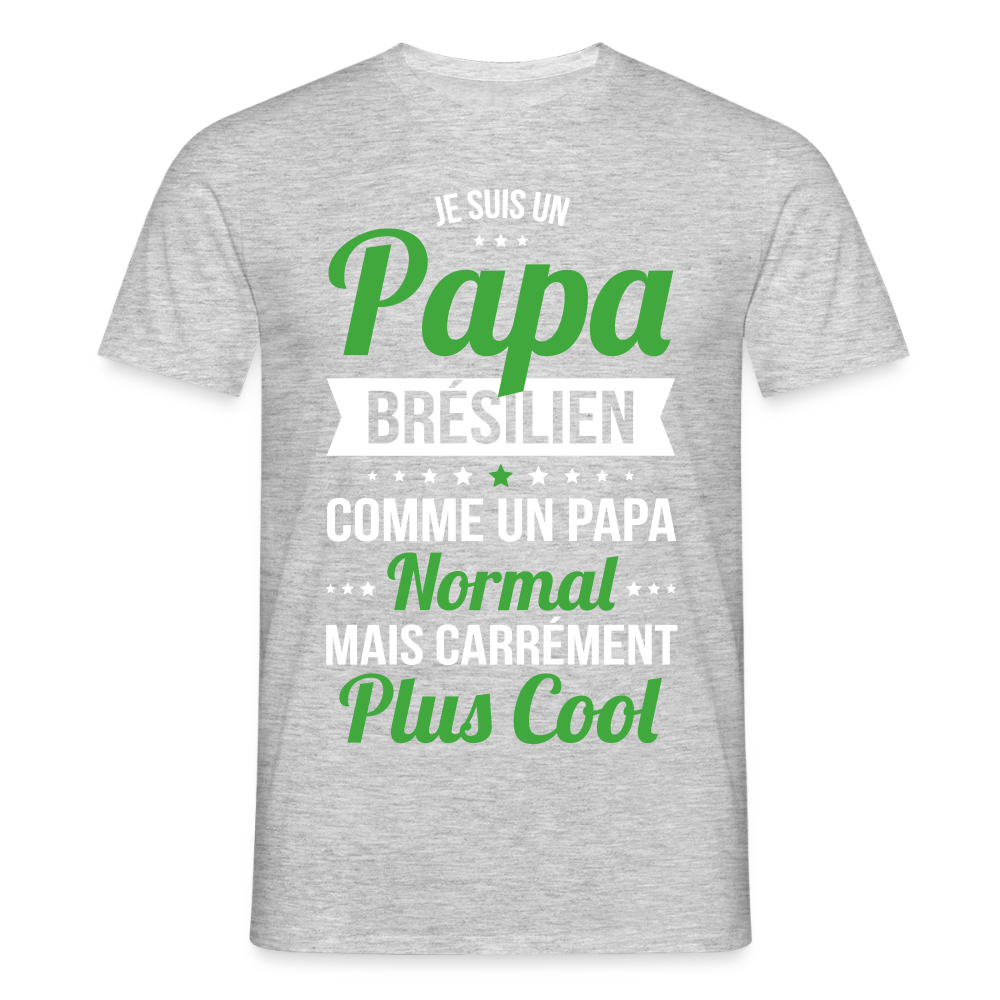 T-shirt Homme - Papa Brésilien Plus Cool - gris chiné