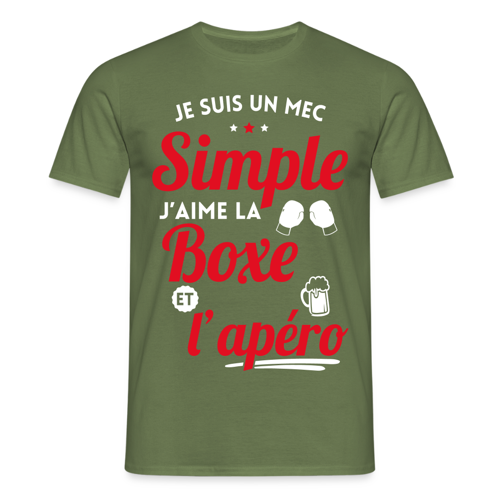 T-shirt Homme - J'aime la boxe et l'apéro - vert militaire