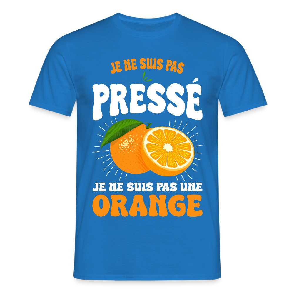 T-shirt Homme - Je ne suis pas une orange - bleu royal