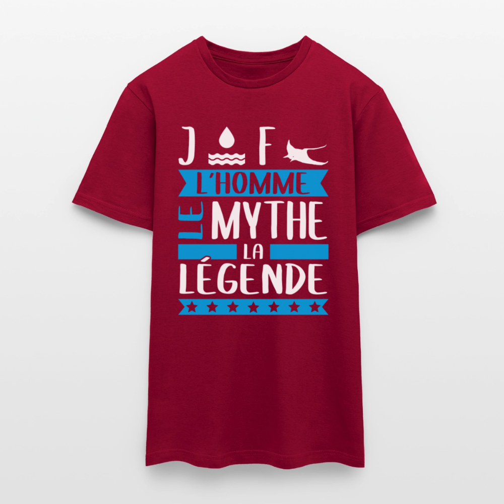 T-shirt homme Geoffrey rébus – L’homme, le mythe, la légende - rouge brique