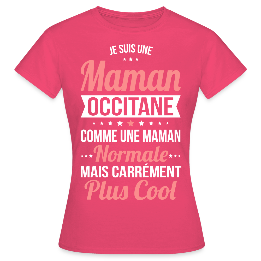 T-shirt Femme - Maman Occitane plus cool - rose azalée