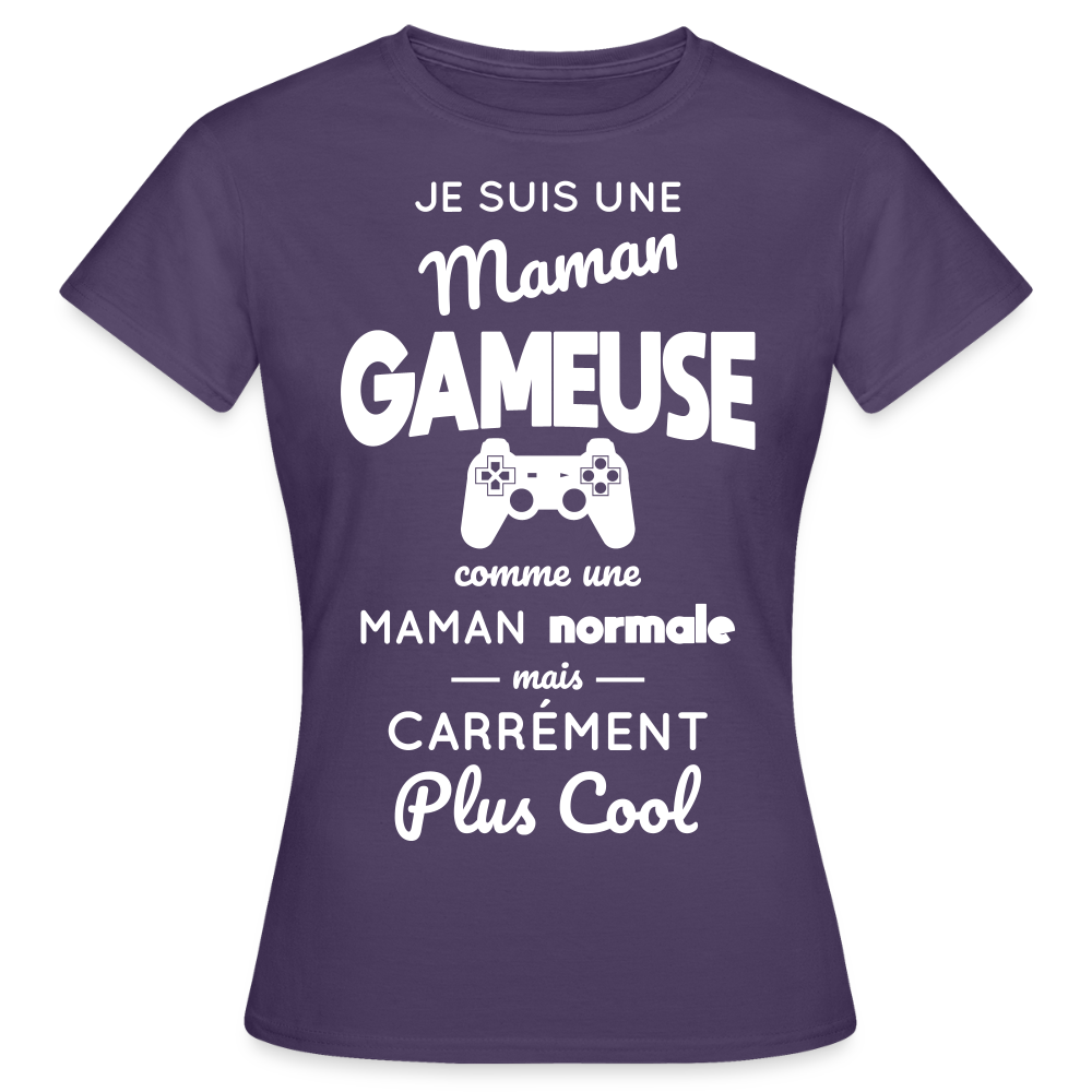 T-shirt Femme - Maman gameuse plus cool - violet foncé