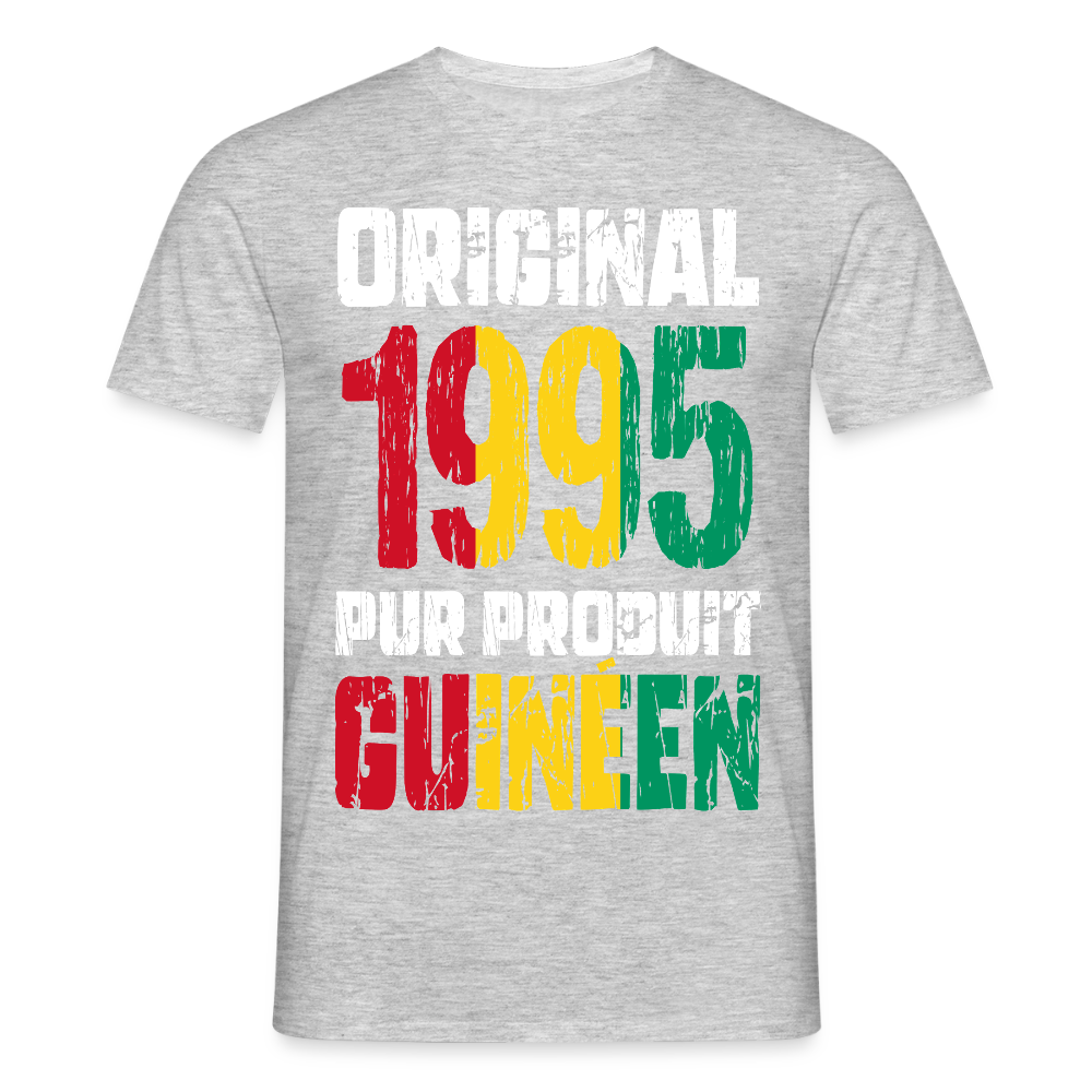 T-shirt Homme - Anniversaire 30 Ans - Original 1995 - Pur produit Guinéen - gris chiné