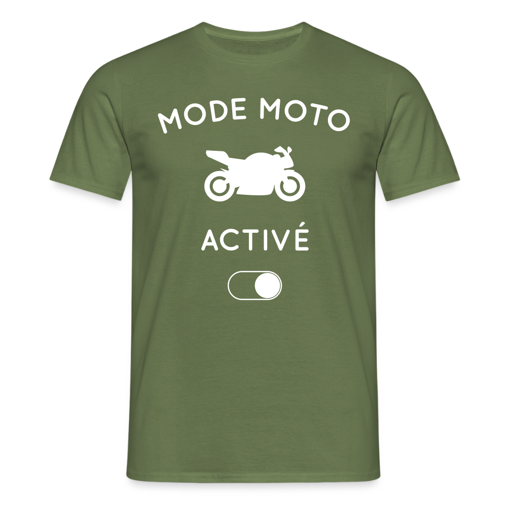 T-shirt Homme - Mode moto activé - vert militaire