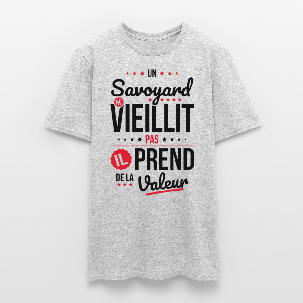 T-shirt Homme - Un Savoyard ne vieillit pas - gris chiné