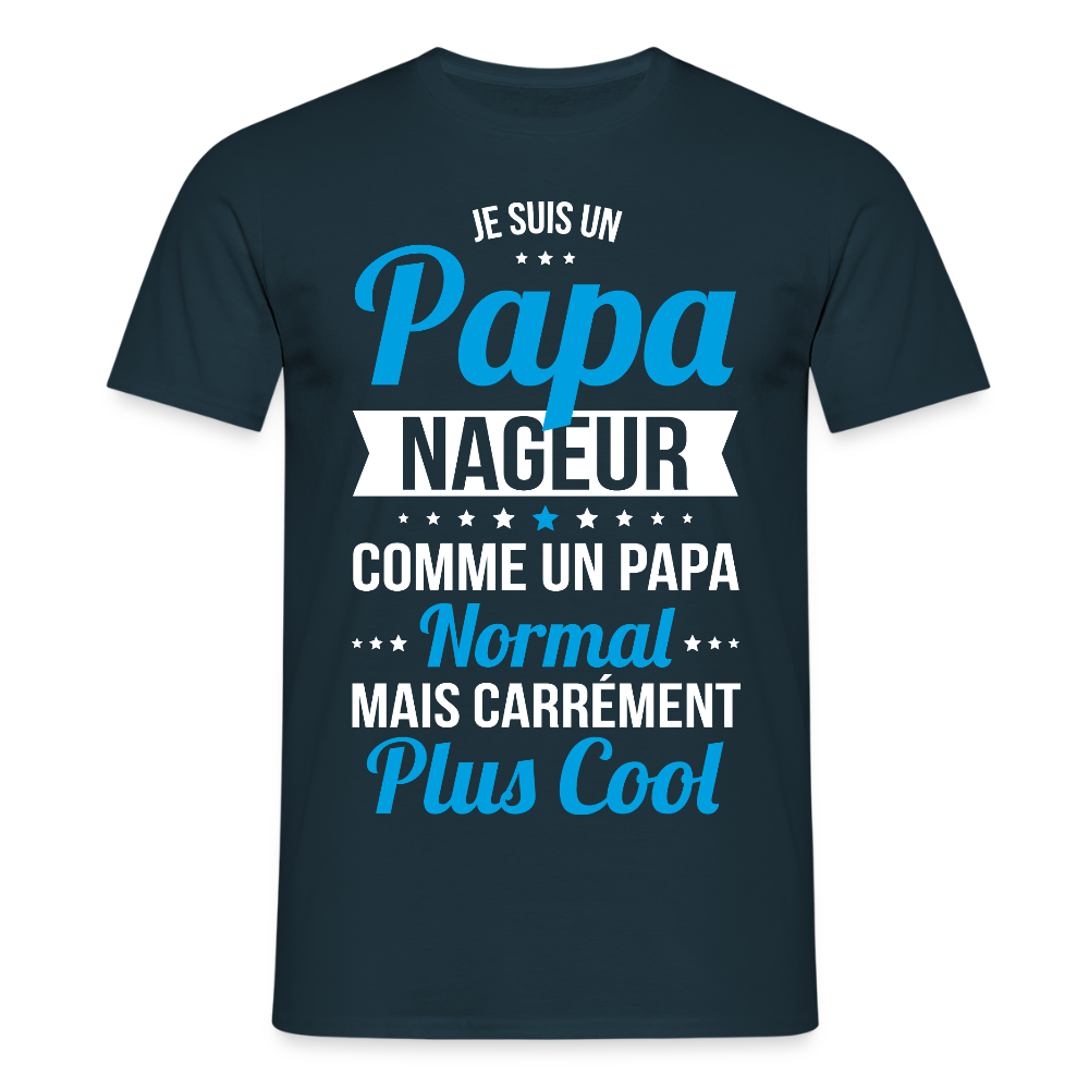 T-shirt Homme - Papa nageur plus cool - marine