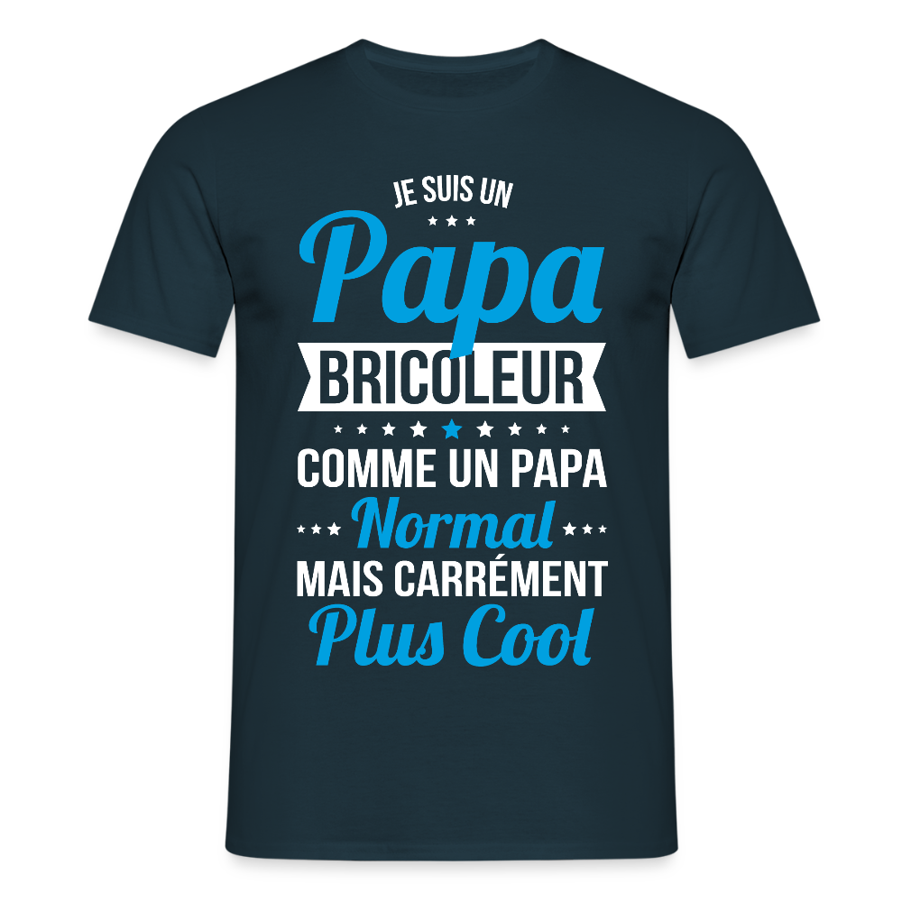T-shirt Homme - Papa bricoleur plus cool - marine