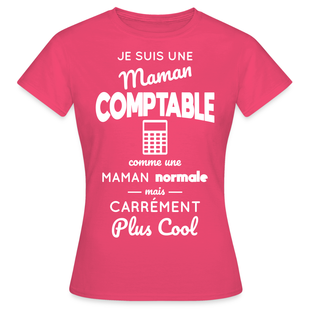 T-shirt Femme - Maman comptable plus cool - rose azalée