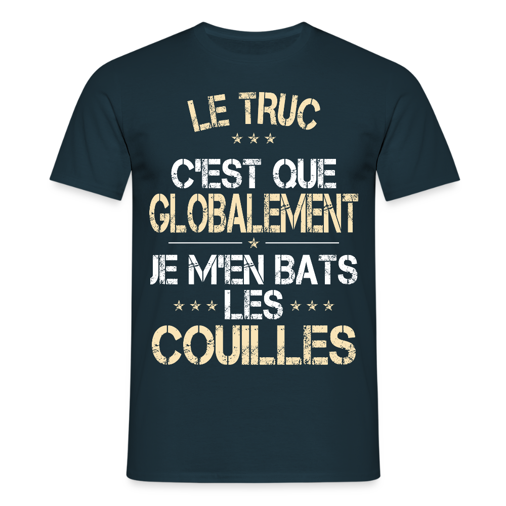T-shirt Homme - Je m'en bats les couilles - marine