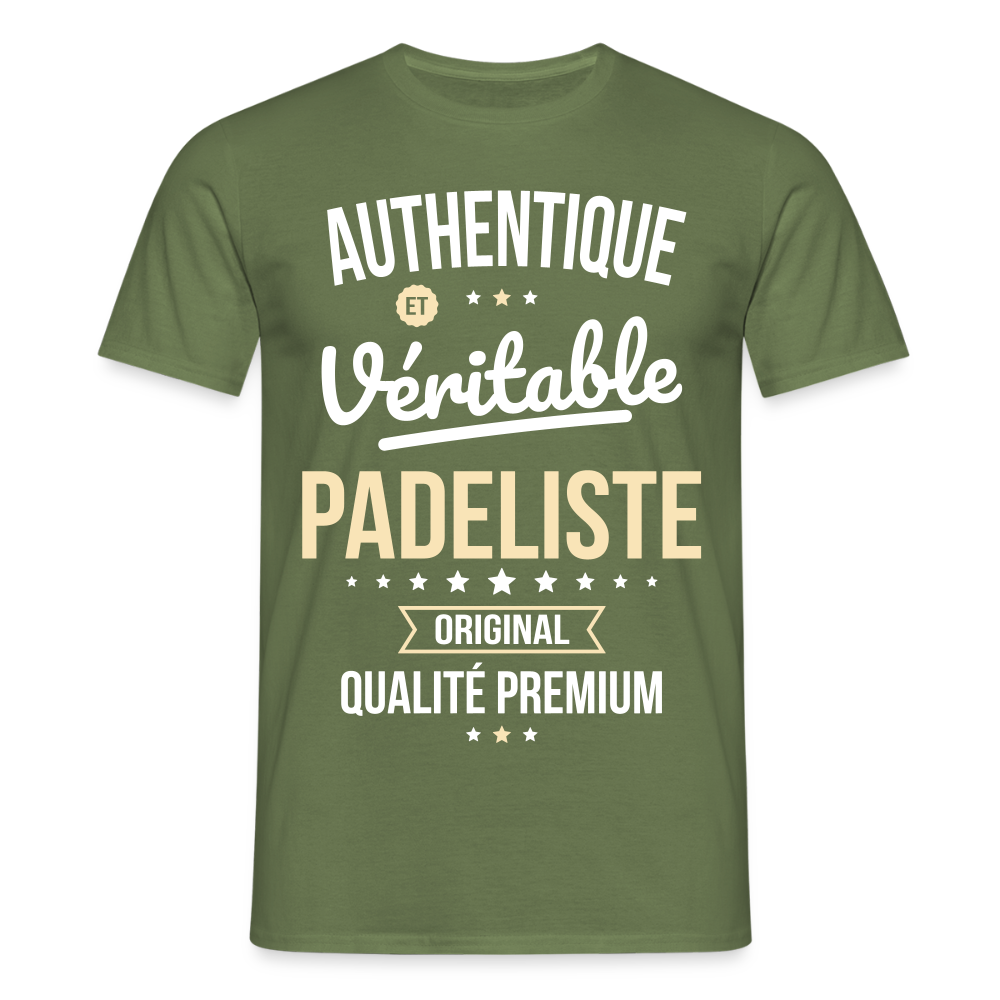 T-shirt Homme - Authentique et véritable Padeliste - vert militaire