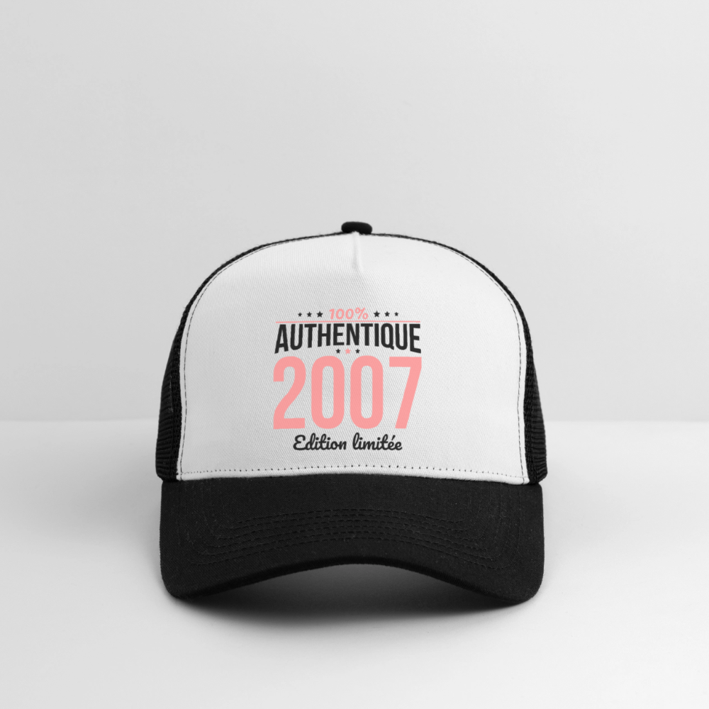 Casquette Trucker - Anniversaire 18 Ans - 100% Authentique 2007 - blanc/noir