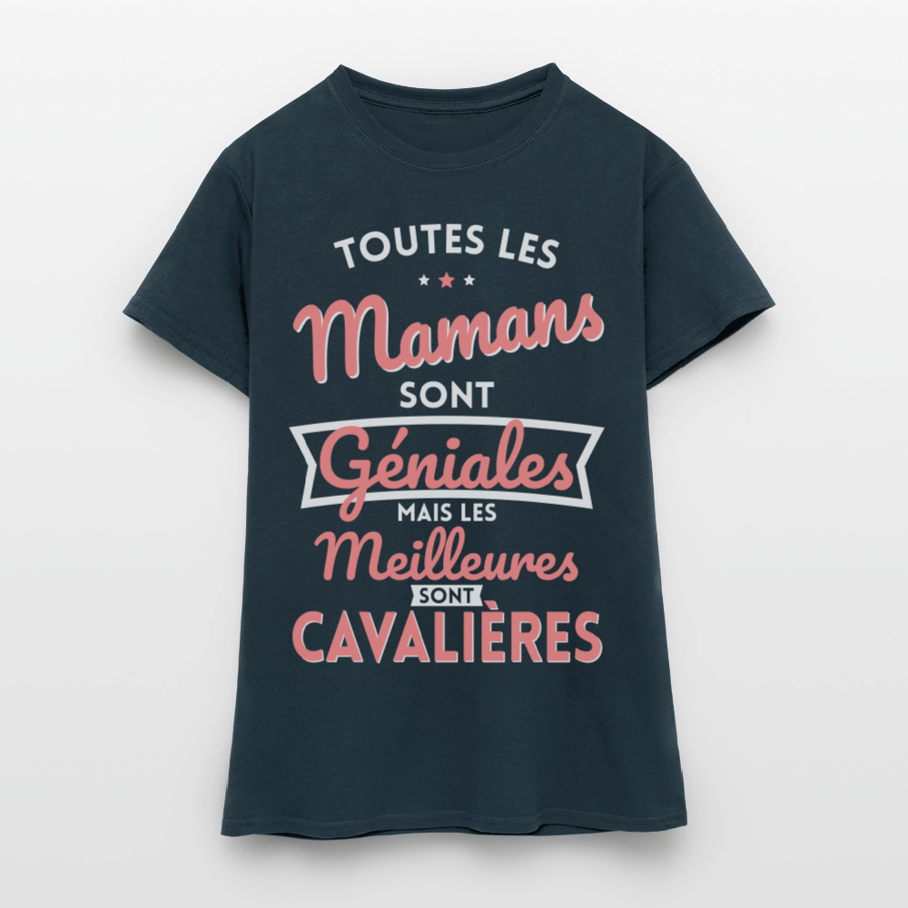T-shirt Femme - Mamans géniales - Les meilleures sont cavalières - marine