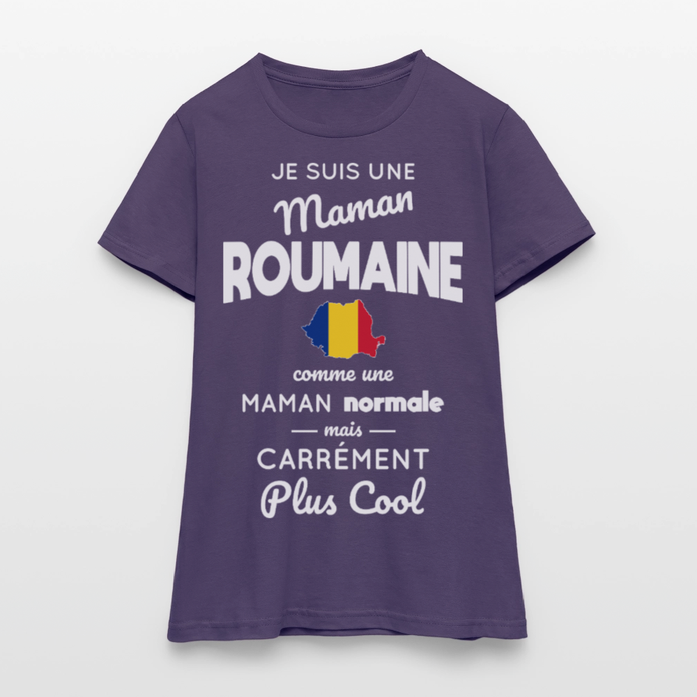T-shirt Femme - Maman Roumaine plus cool - violet foncé