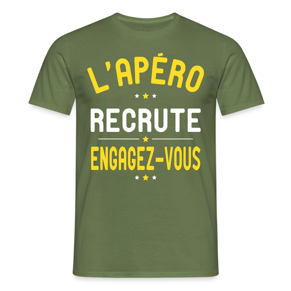 T-shirt Homme - L'apéro recrute - vert militaire