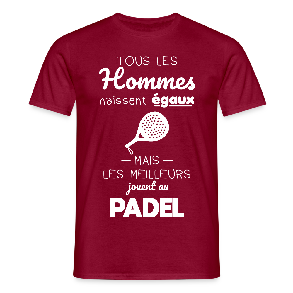 T-shirt Homme - Les Meilleurs Jouent Au Padel - rouge brique