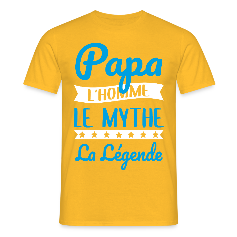 T-shirt Homme - Papa L'Homme le Mythe la Légende - jaune