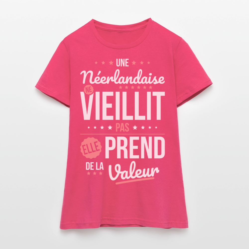 T-shirt Femme - Une Néerlandaise ne vieillit pas - rose azalée