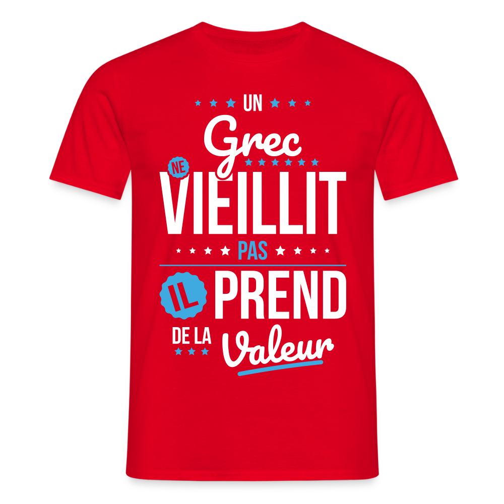T-shirt Homme - Un Grec ne vieillit pas - rouge