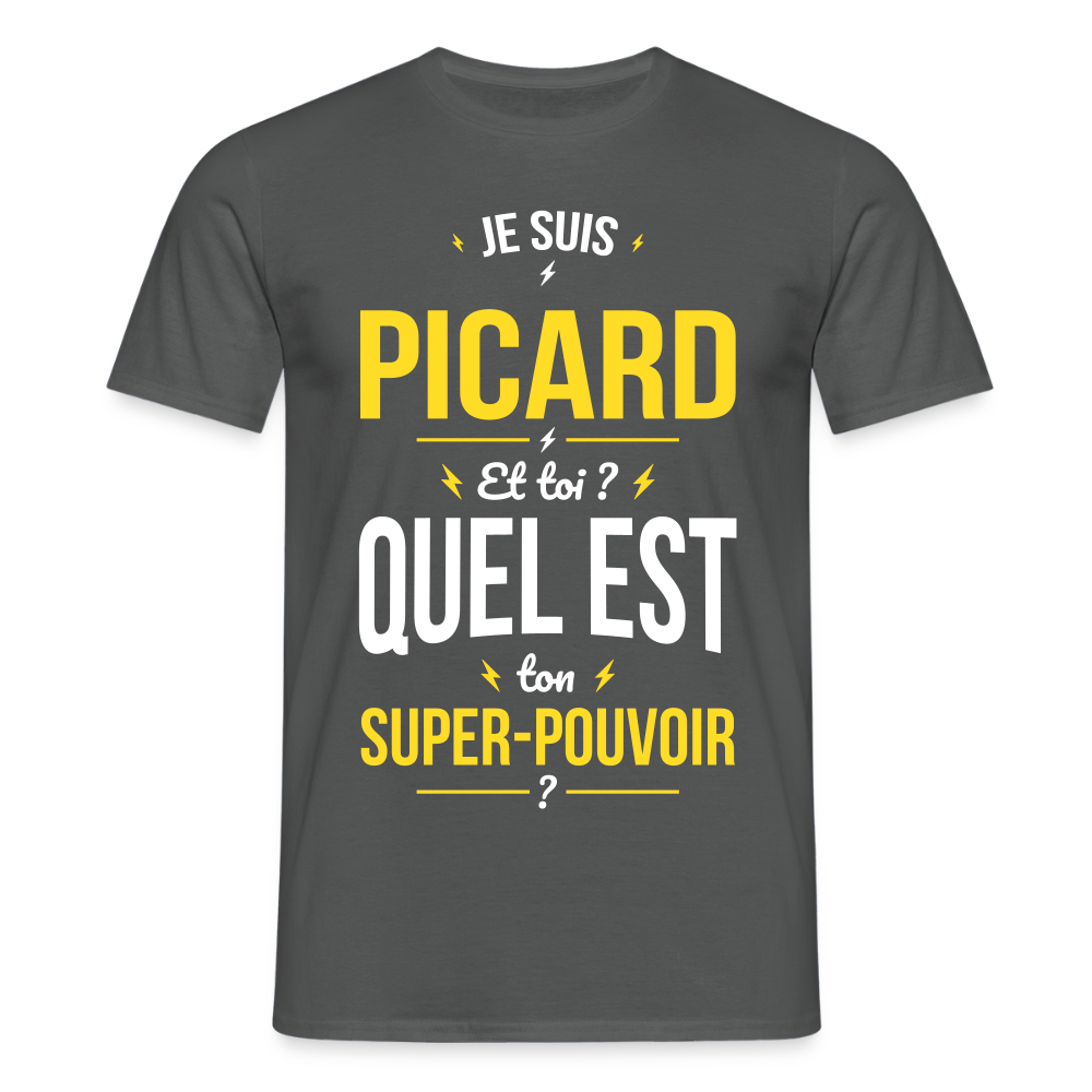 T-shirt Homme - Je suis Picard - Super-pouvoir - charbon