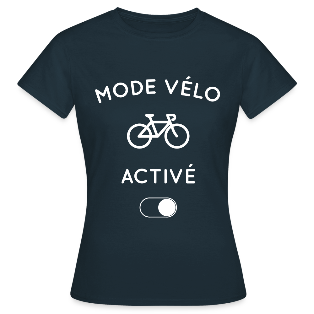T-shirt Femme - Mode vélo activé - marine