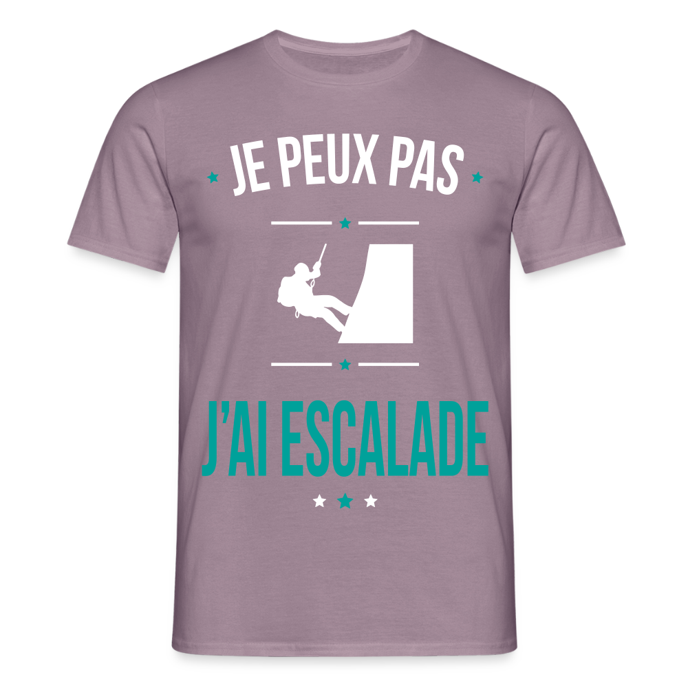 T-shirt Homme - Je peux pas j'ai Escalade - mauve gris